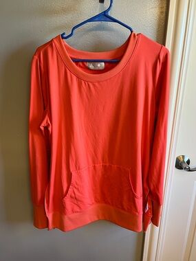 Coral Long Sleeve Pullover Sweatshirt